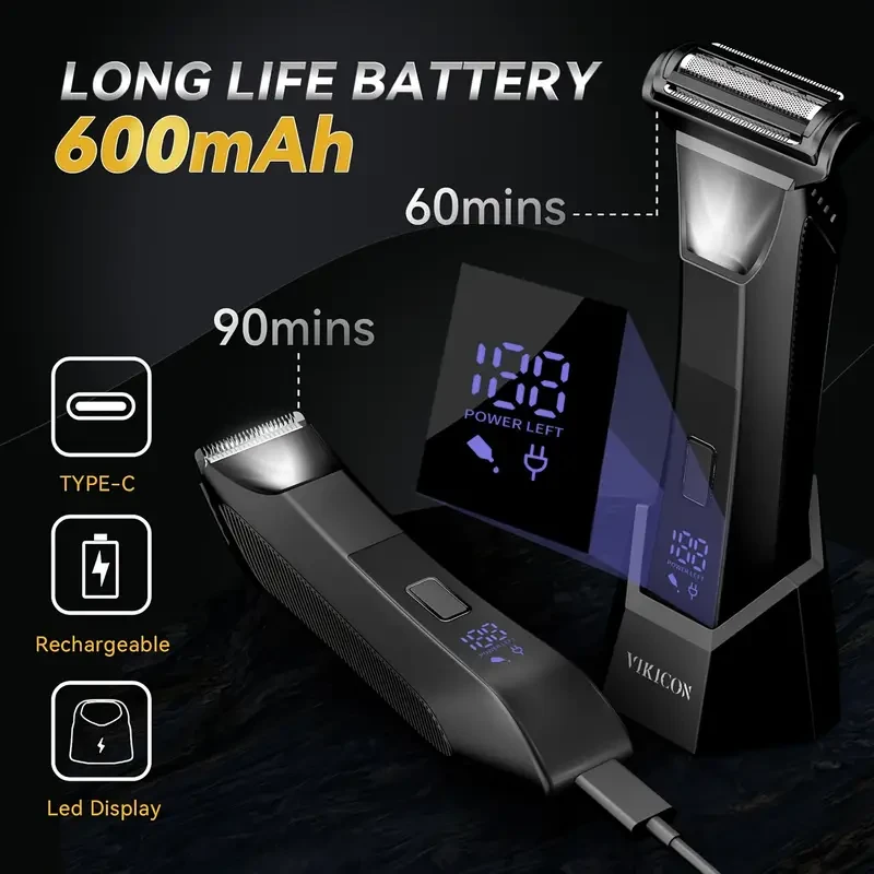 2-in-1 Body Hair Trimmer & Groin Shaver