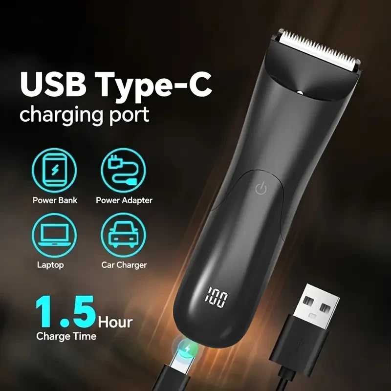 MIGUAN Men's Body Trimmer Electric Shaver, Ceramic Blade