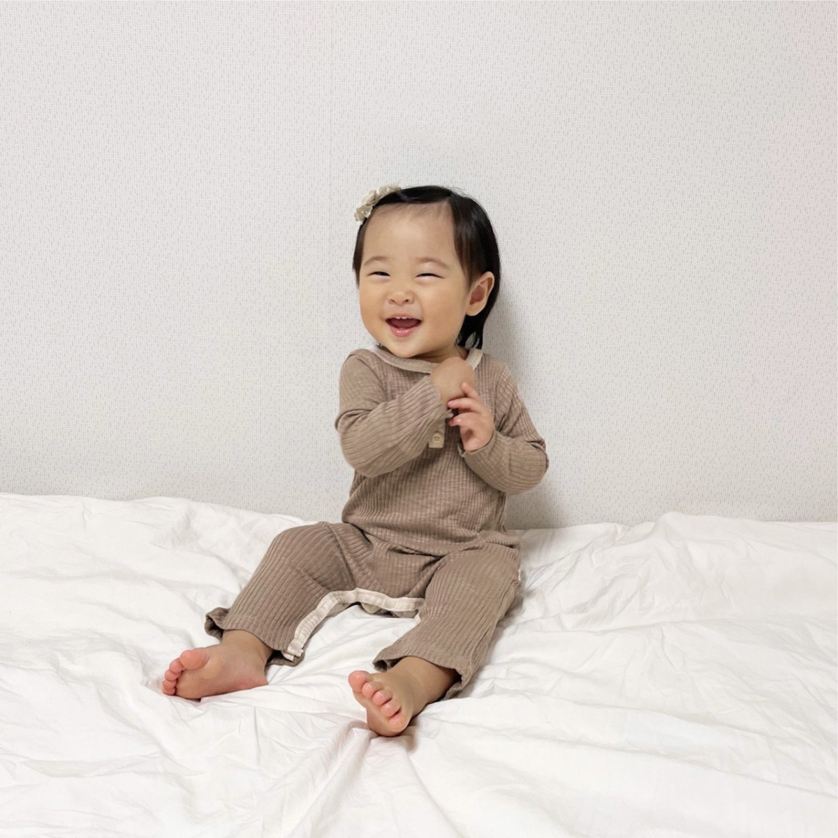 Sunken Stripe Long Onesie Baby Jumpsuit Long Climbing