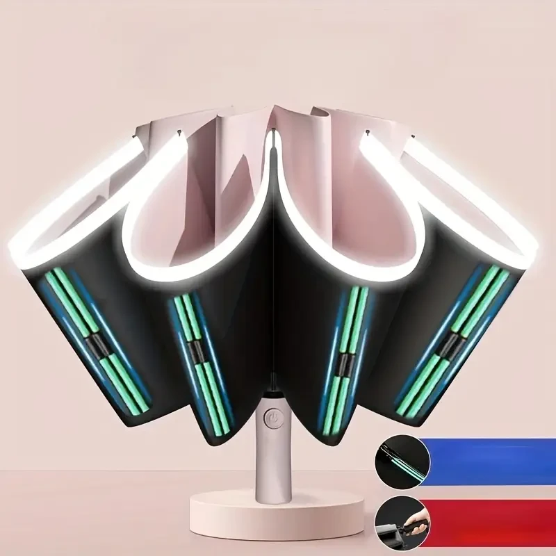 20 Ribs Automatic Reverse Folding Umbrella with Reflective Stripe