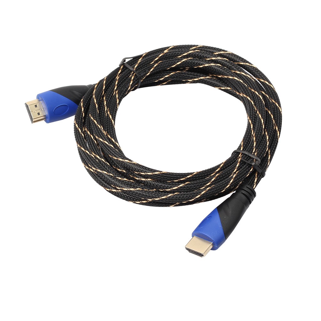 Blue Black Head With Net Black And Golden Style Male To Male Video Cable
