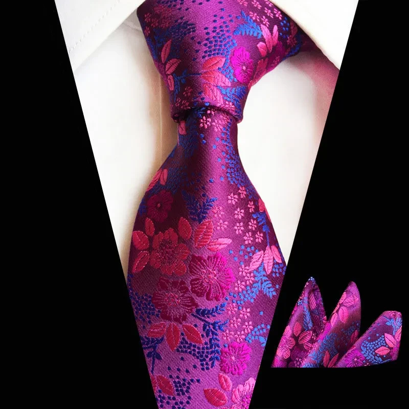 Men's Purple Tie And Pocket Square