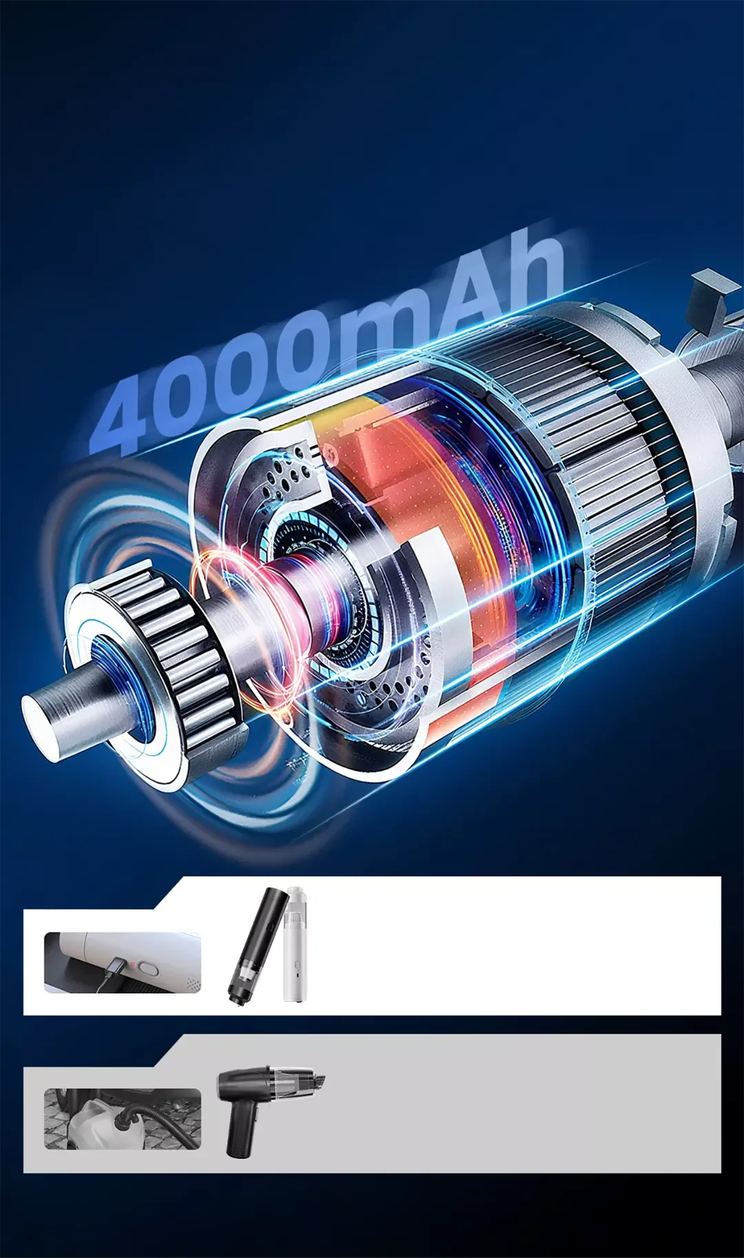 Slim V8 Mate Cordless Car Vacuum High Power 13000Pa/30AW