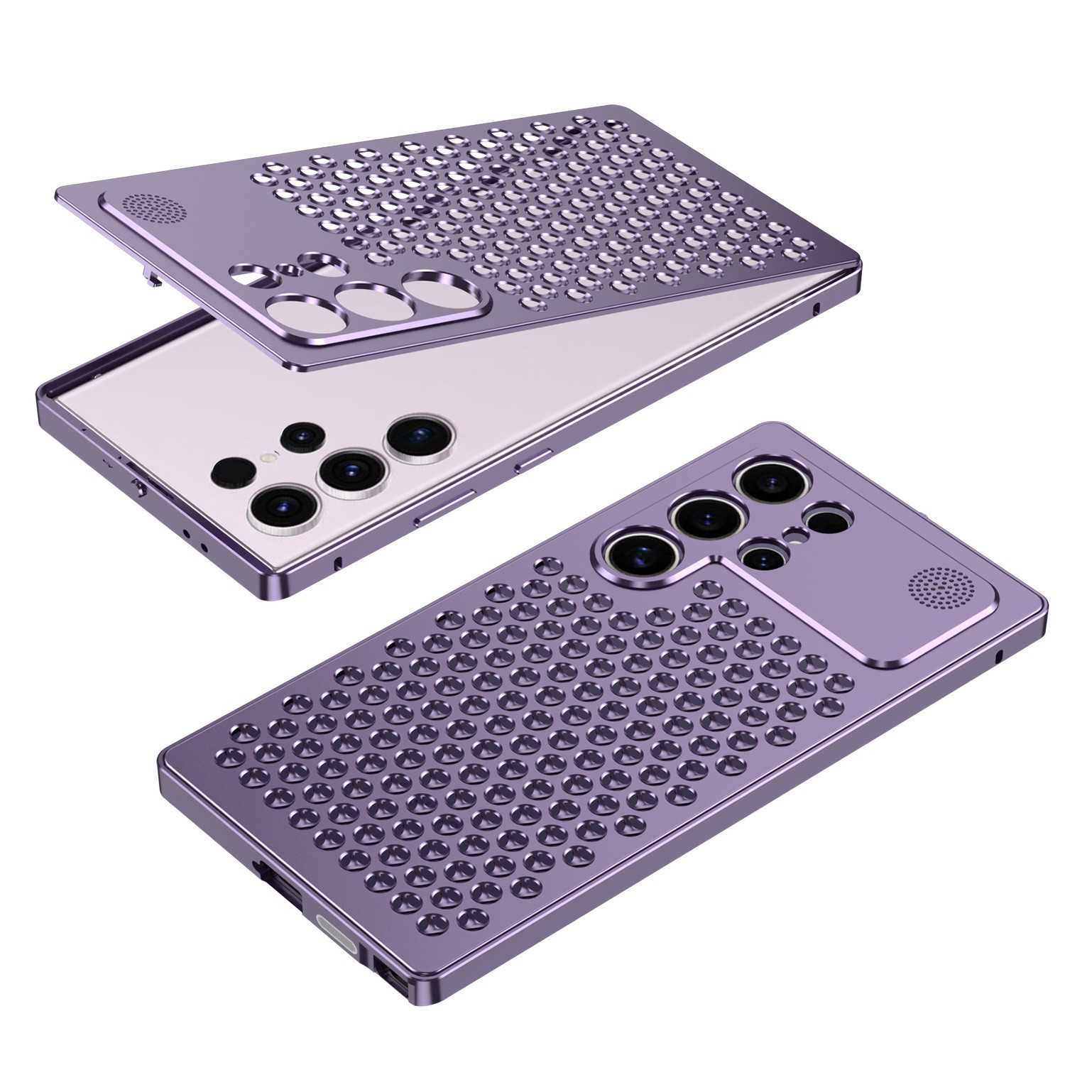 S25ULTRA Aromatherapy Spring Fastener Shell Aluminum Alloy Heat Dissipation Phone Case