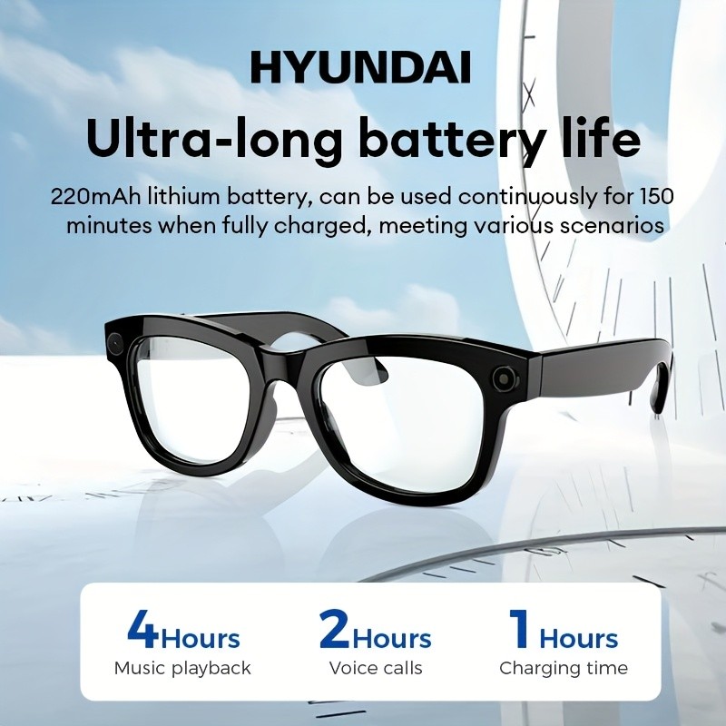 HYUNDAI M01 Long-Lasting Battery Glasses for Professionals in All-Day Meetings