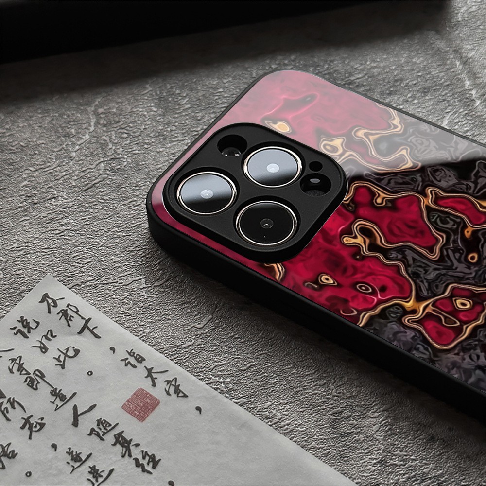 Niche Dark Lava Glass Shell Mobile Phone Protective Case