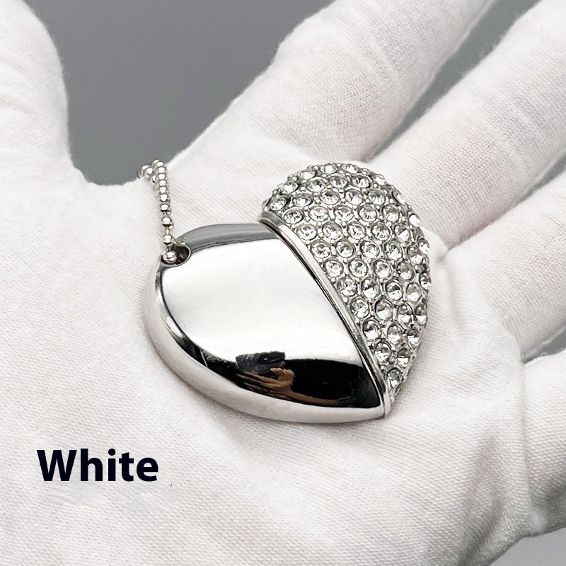 Fashion Personality Brick-inlaid Heart-shaped U Disk