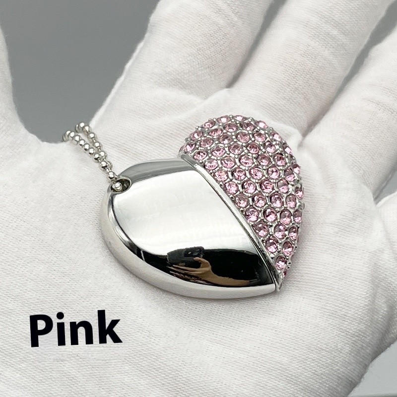 Fashion Personality Brick-inlaid Heart-shaped U Disk