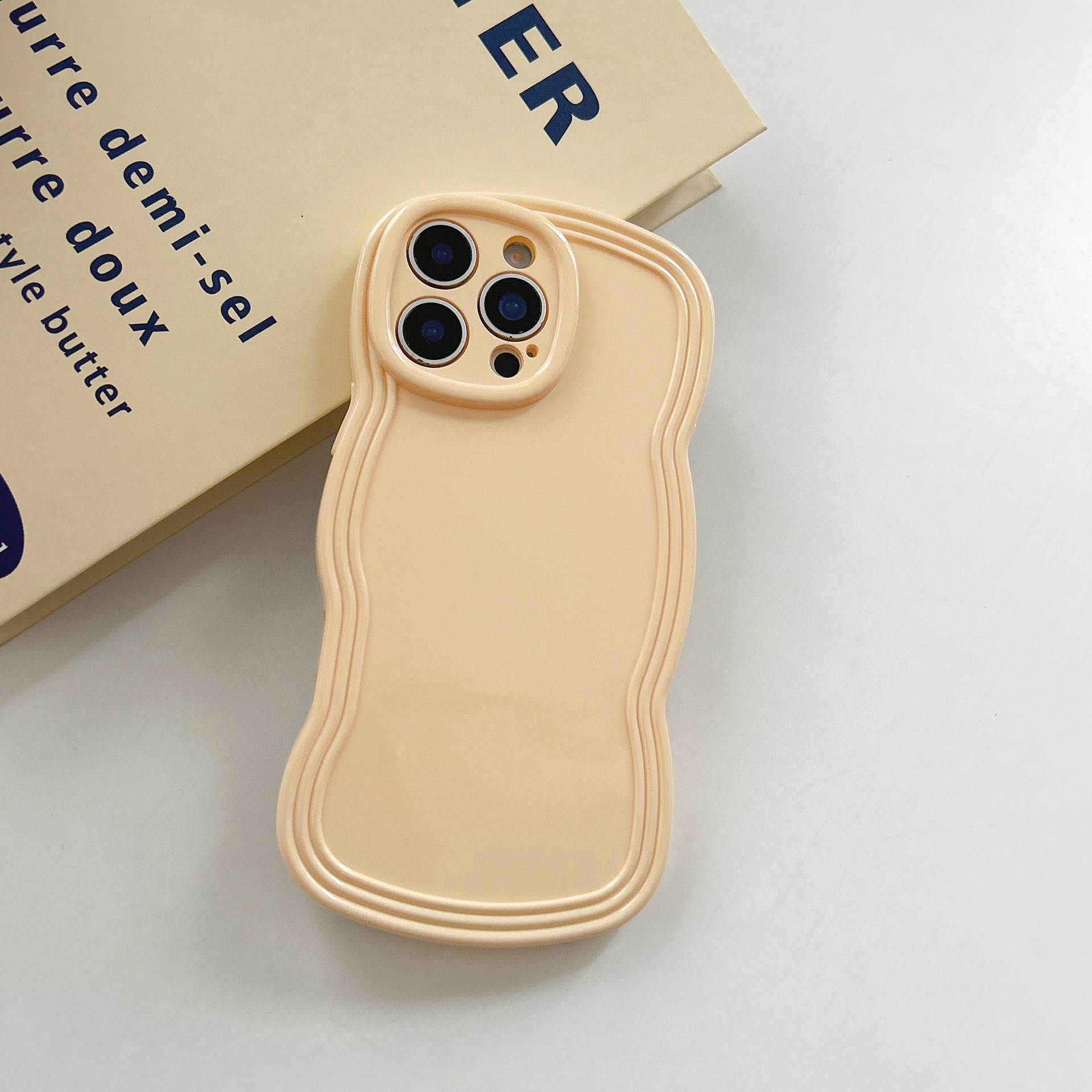 Simple Cream Candy Color Wave Phone Case