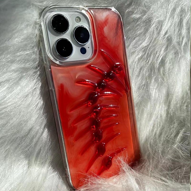 Creative And Versatile Red Dye Drop Adhesive Phone Case