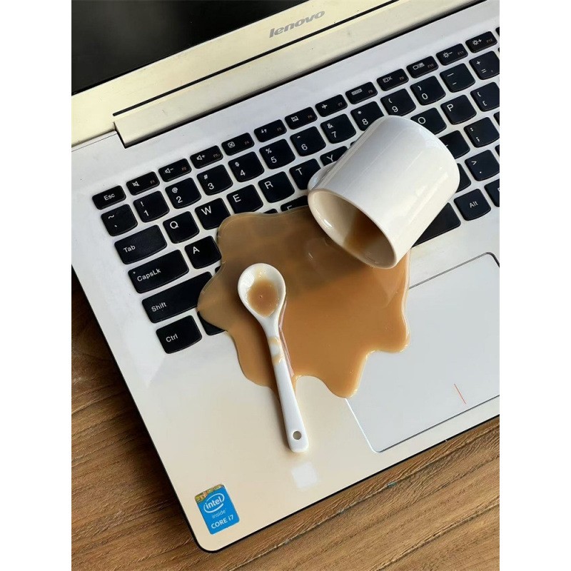 Overturned Coffee Decoration Toy Funny Gift Mobile Phone Holder