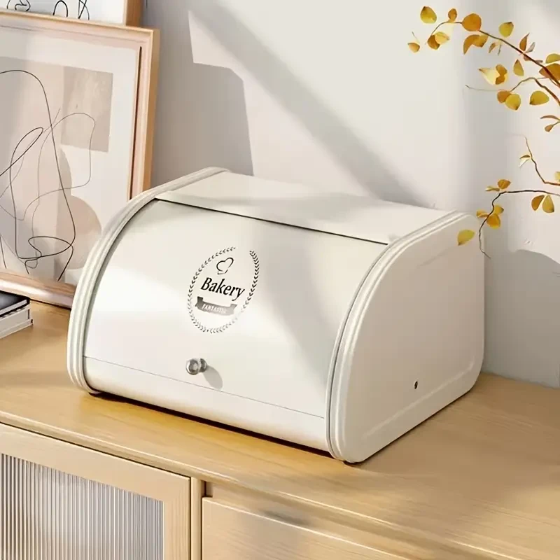 SANDREAM Metal Flip Storage Box Compact Flip-Top Organizer