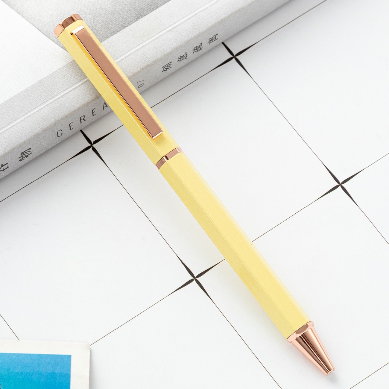 New Simple Six Angle Rod Metal Ball Point Pen