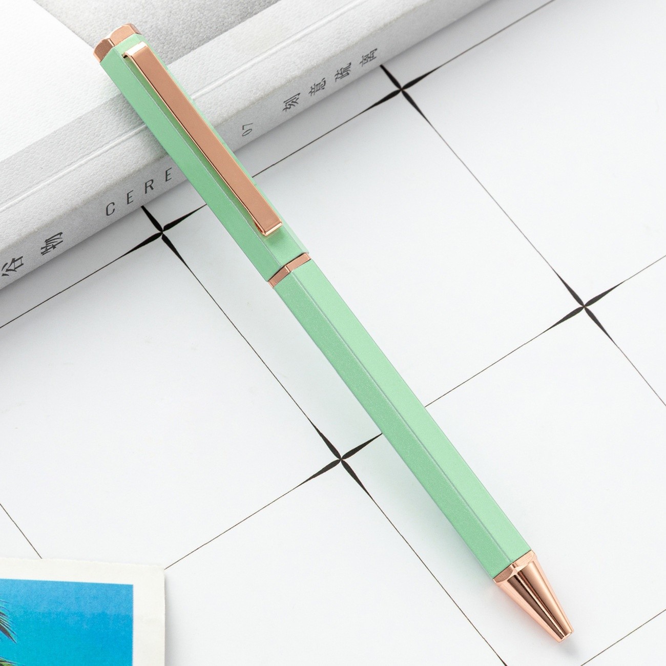 New Simple Six Angle Rod Metal Ball Point Pen