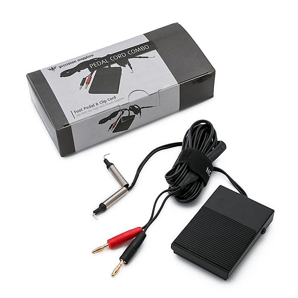 Combo Tattoo Foot Pedal & Clip Cord With Banana Plugs for Use With Our High-Tech Power Supplies