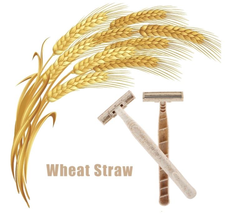 Eco Friendly Razors with 3 Blades  Biodegradable Wheat Straw Material