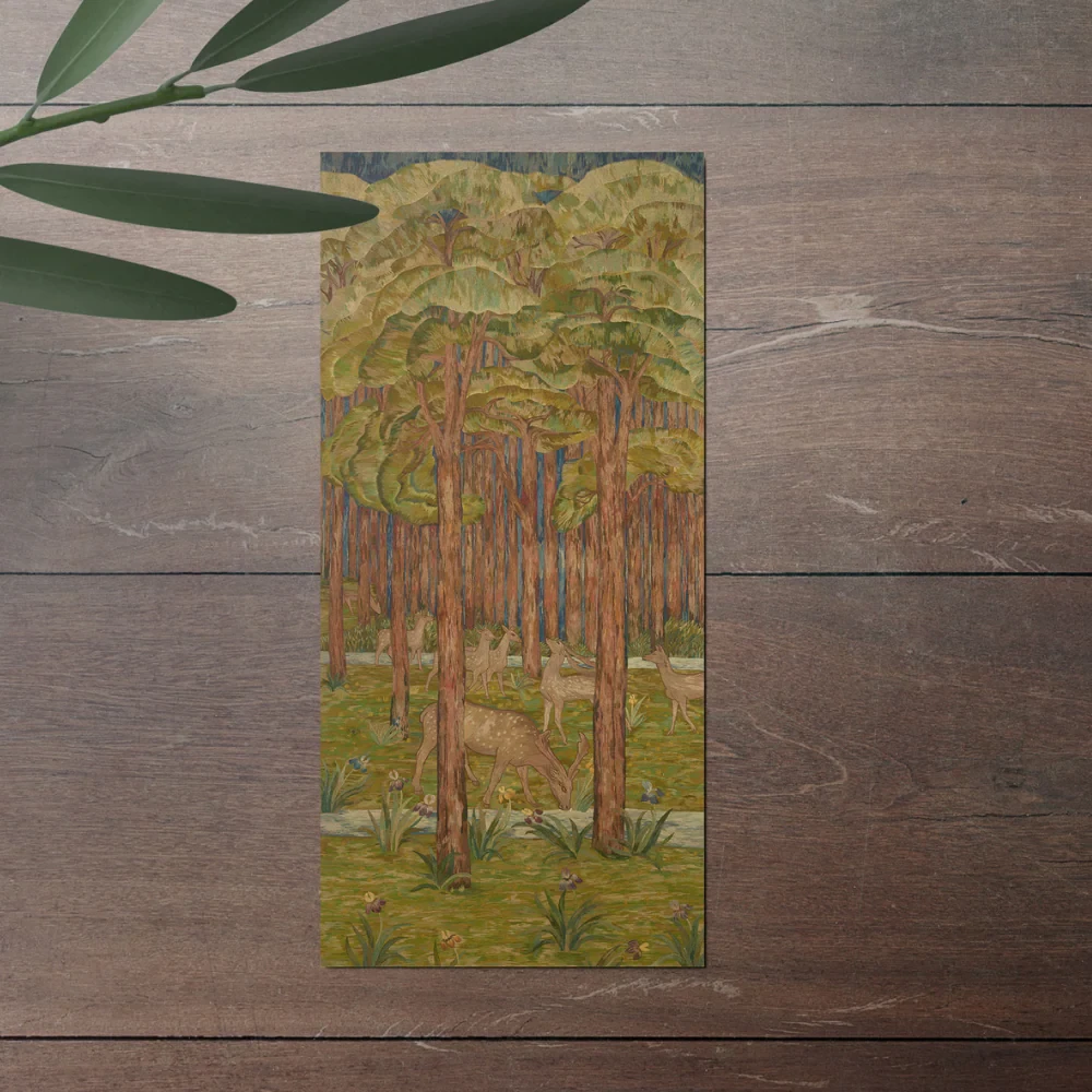 Lady Jane Cory - Card - Embroidery, 'The Deer Forest', 1905