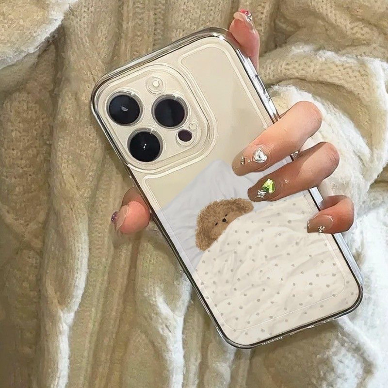 Cat Puppy Pattern For Lovers Transparent Phone Case