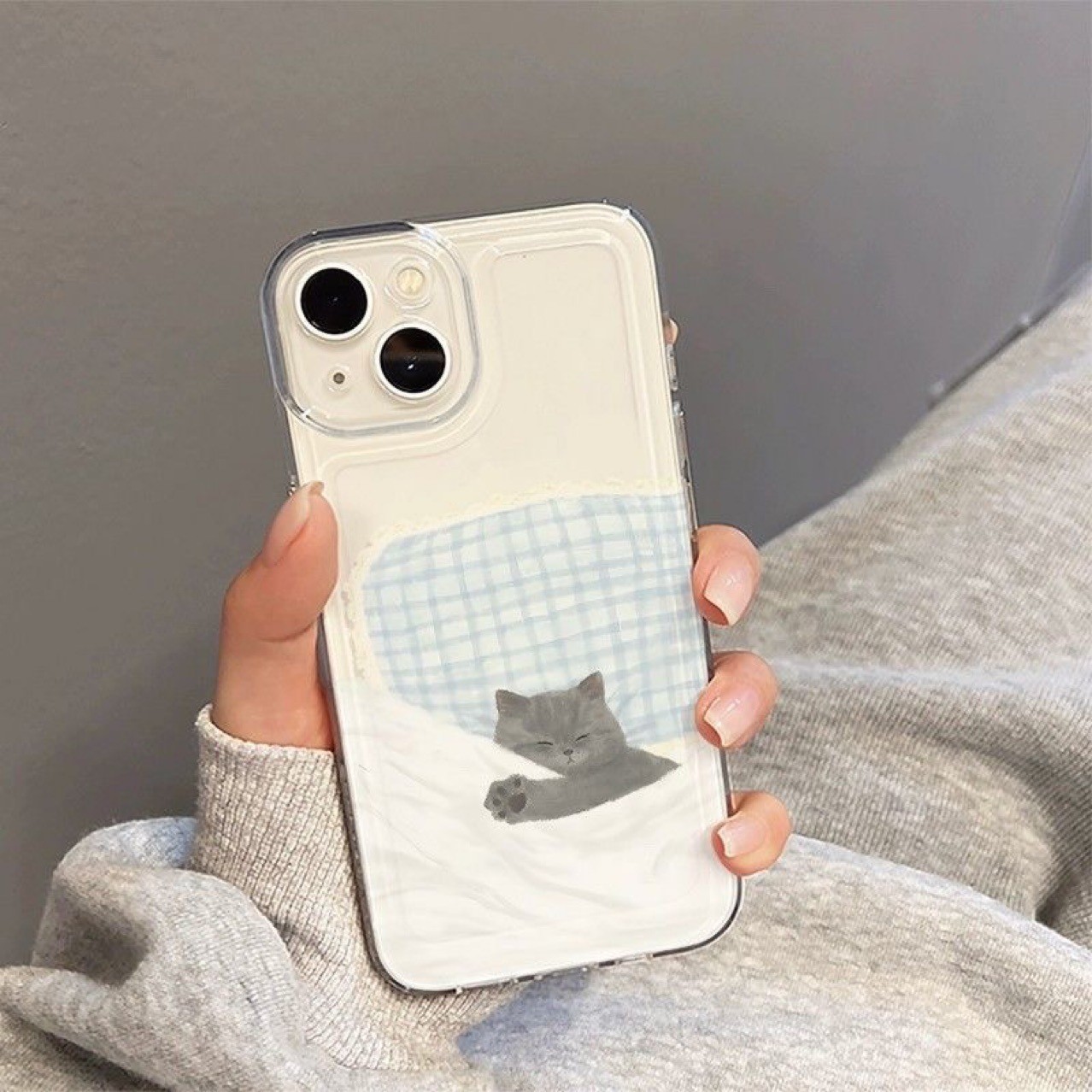 Cat Puppy Pattern For Lovers Transparent Phone Case