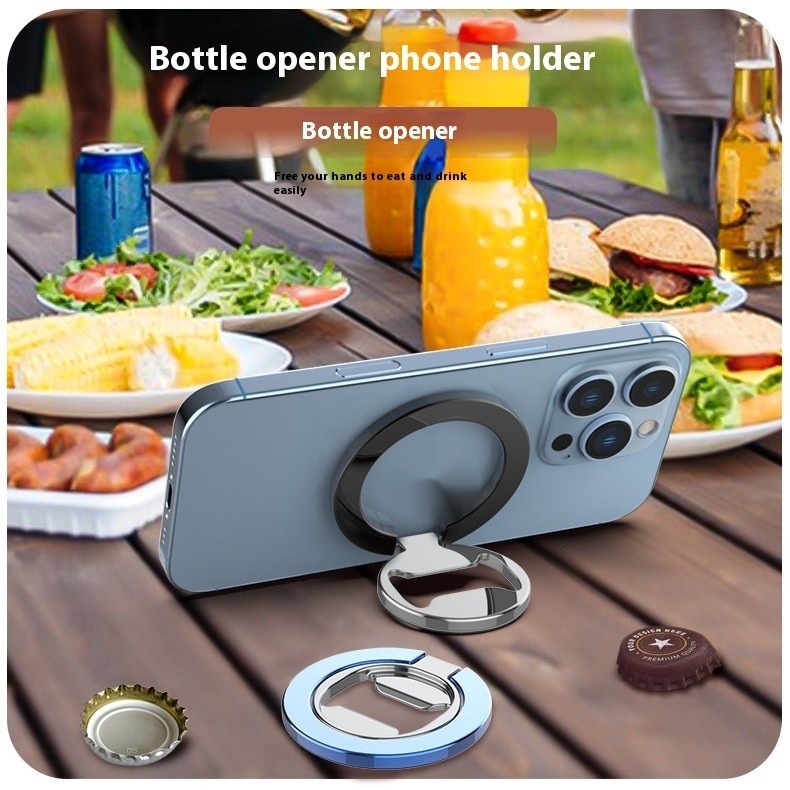 Metal Ring Buckle Creative Magnetic Powerful Adhesive Type Metal Cellphone Holder