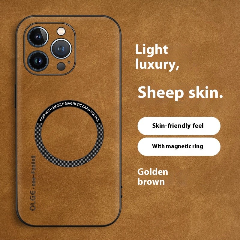 Magnetic Sheepskin All-inclusive Drop-resistant Business Phone Case