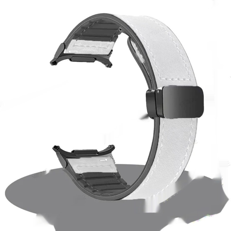 Galaxy Watch Magnetic Snap Strap Men's Silicone Leather