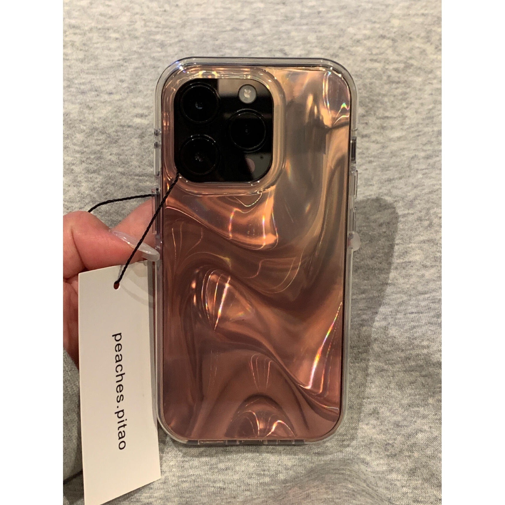 High-grade Water Ripple Blooming Double-layer MID Round Edge Phone Case