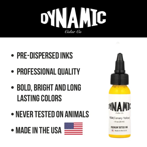Dynamic Tattoo Ink Canary Yellow  1 oz