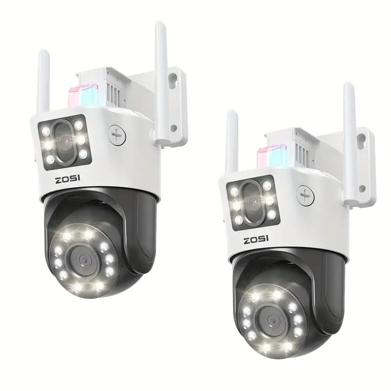 ZOSI 4K Dual-Lens PTZ Security Camera - 360 Outdoor, 8X Zoom, Color Night Vision (C298 Max)