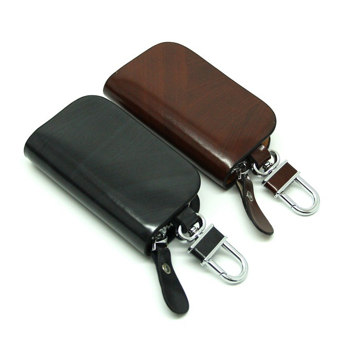 Fashion Zipper Vgenuine Leather Car Key Case
