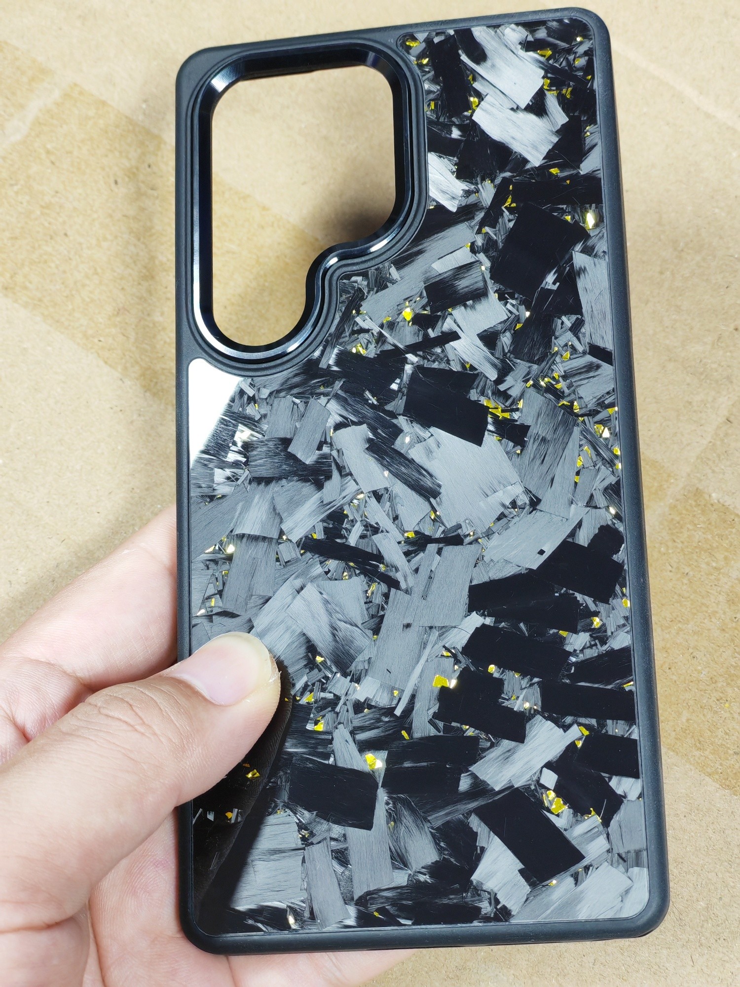 Carbon Fiber Protective Sleeve Forging Large Grain Phone Case