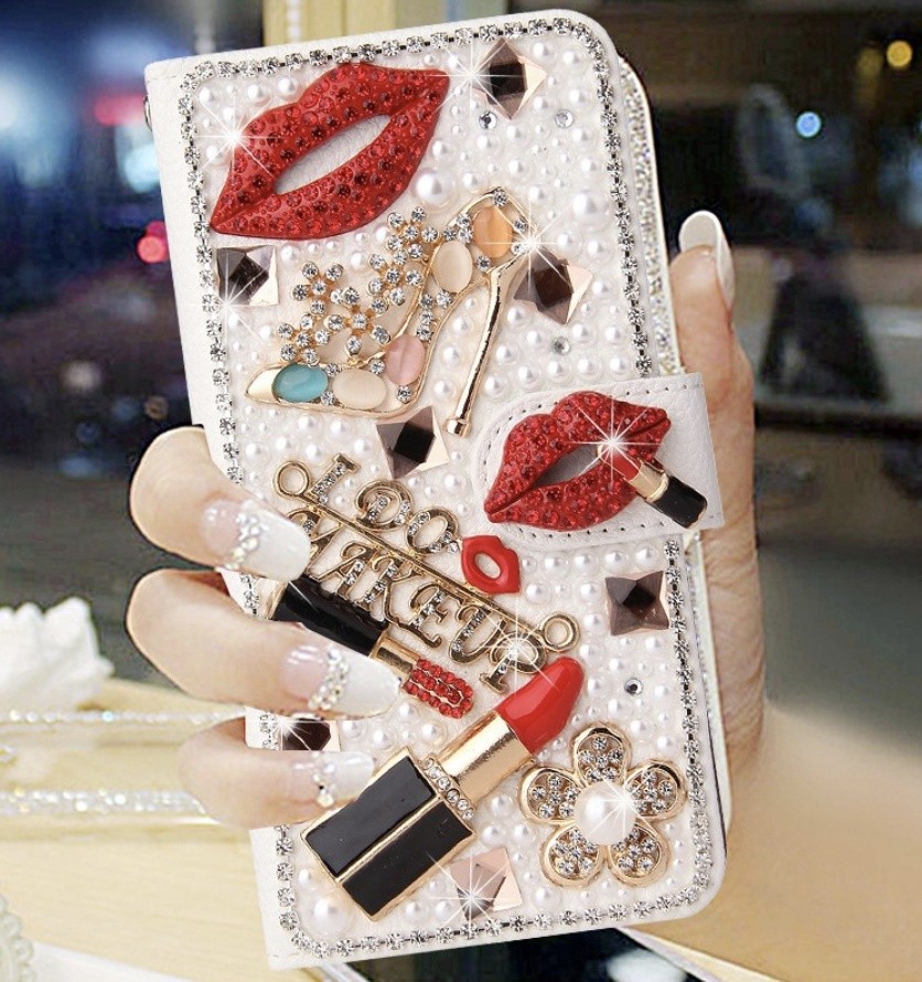 Leather Case For Phone Case All-inclusive Rhinestone