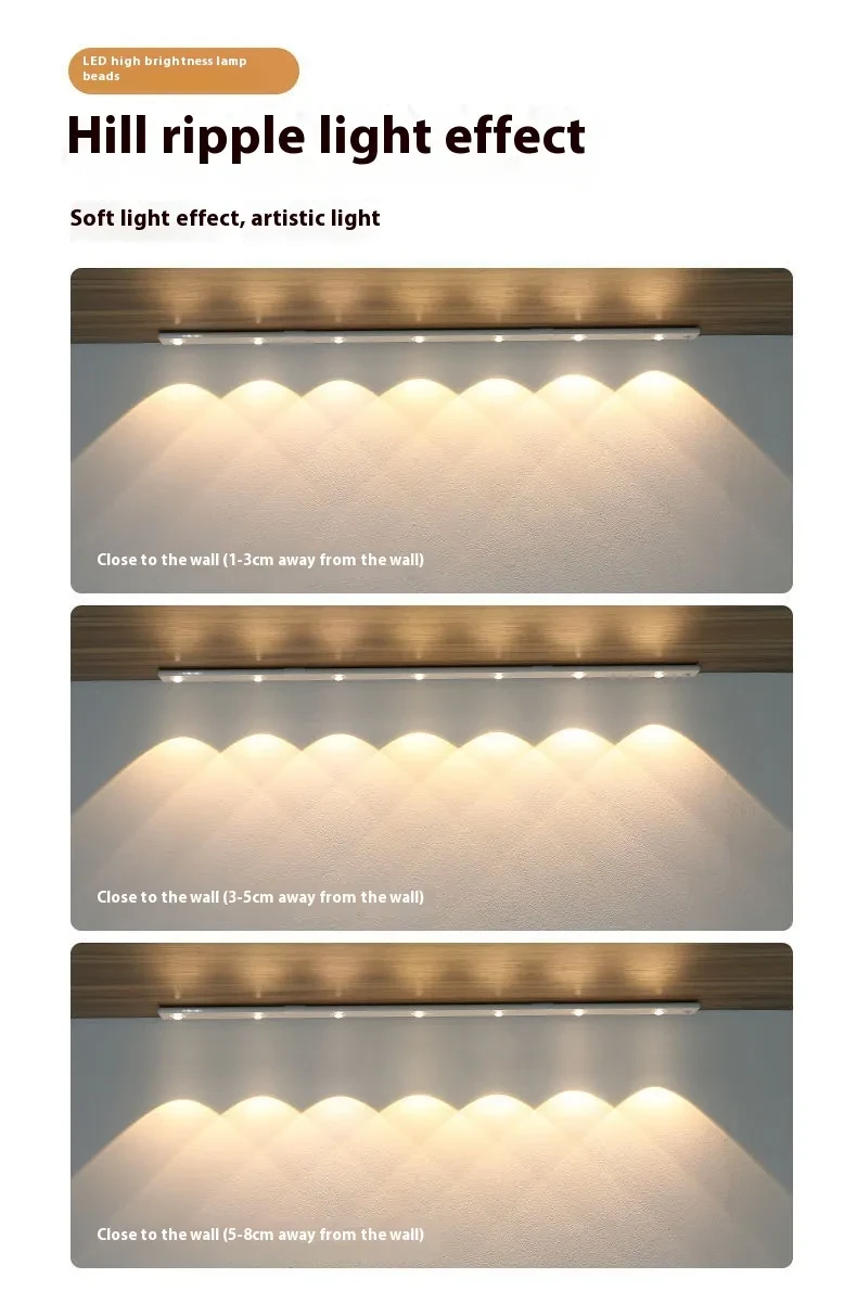 Led Wireless Self-adhesive Induction Charging Shoe Cabinet Cabinet Light Strip