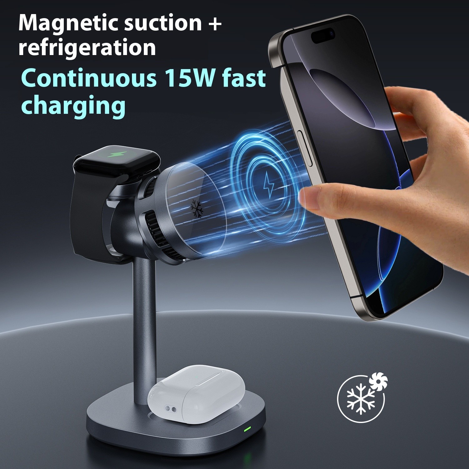 Semiconductor Three-in-one Magnetic Fast Charging Desktop Charging Bracket