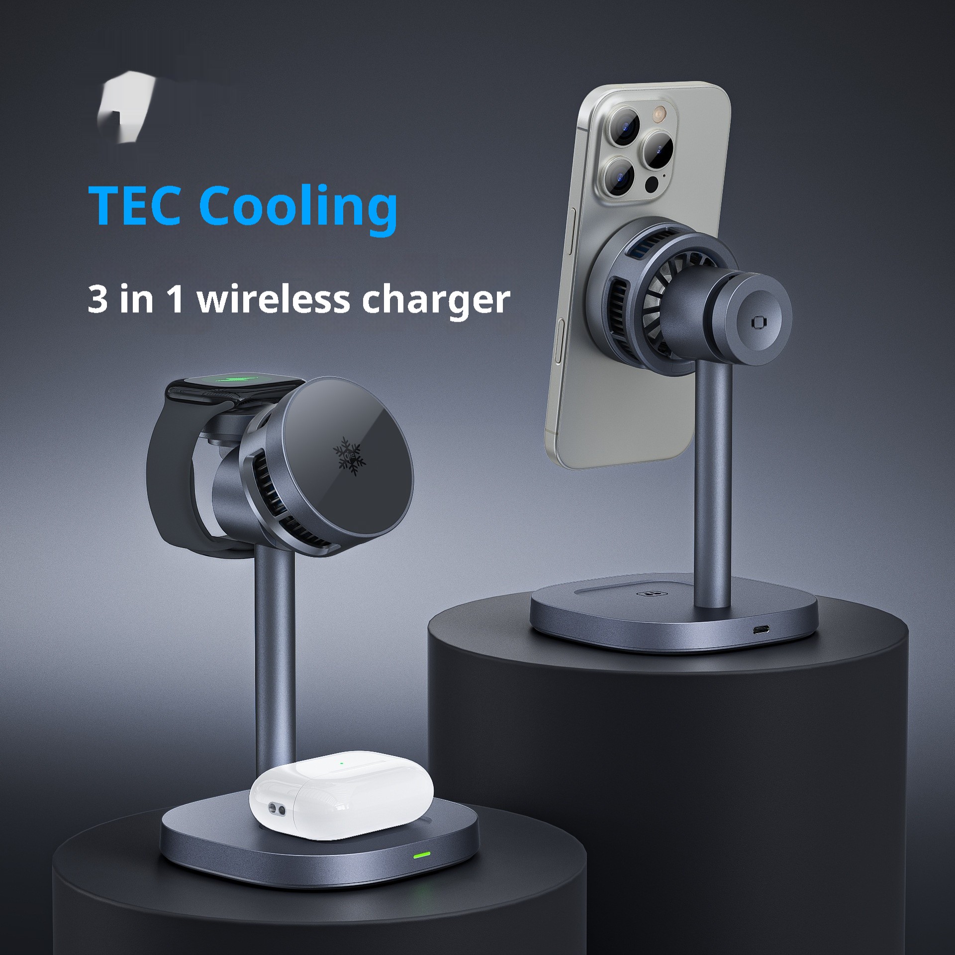 Semiconductor Three-in-one Magnetic Fast Charging Desktop Charging Bracket