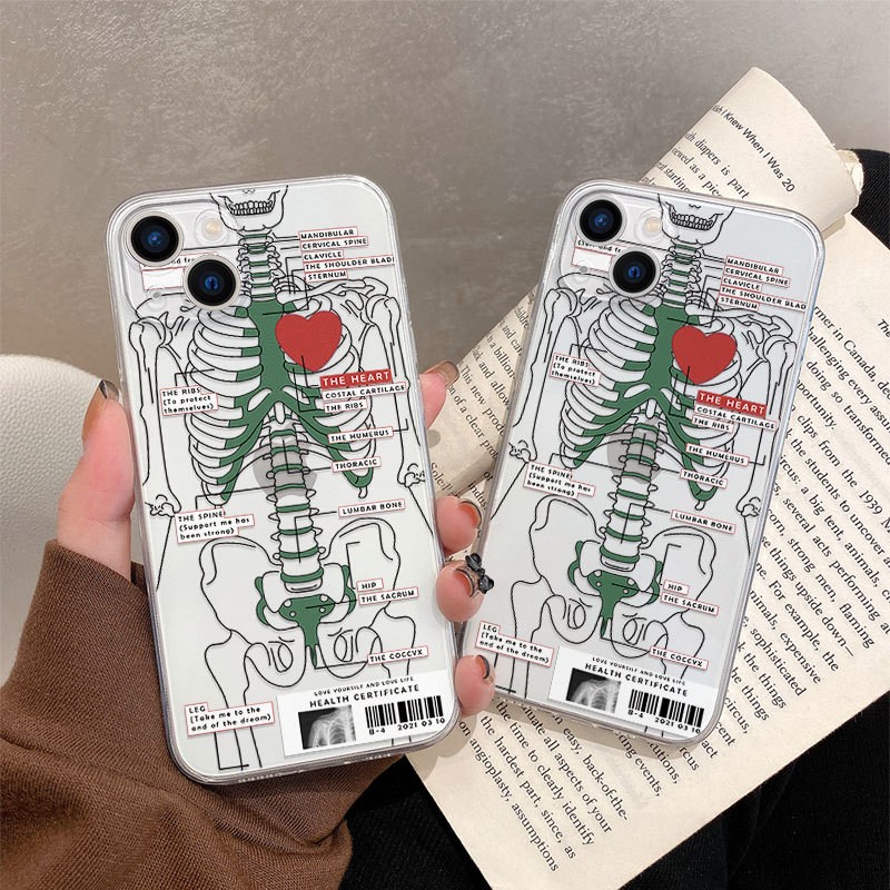 Skull Transparent All-inclusive Soft Case Protective Cover Phone Case