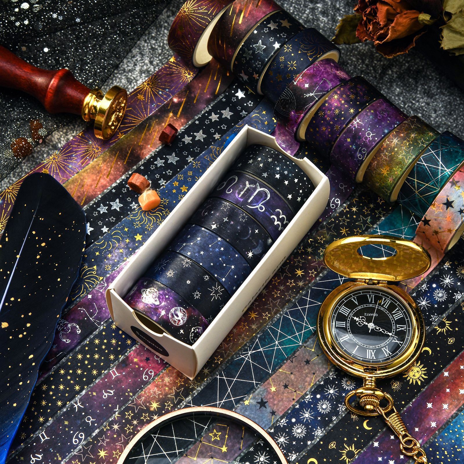 Starry Sky Slice Mysterious Star Moon SUNFLOWER Diy Popular Fireworks Tape