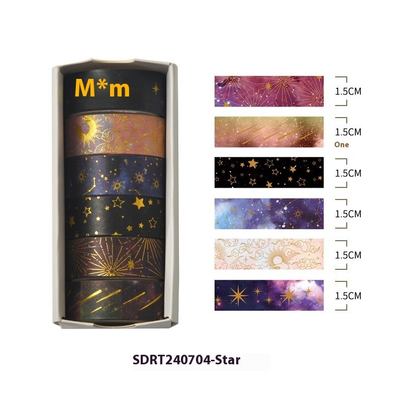 Starry Sky Slice Mysterious Star Moon SUNFLOWER Diy Popular Fireworks Tape