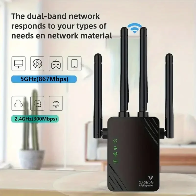 Dual Band WiFi Extender High-Speed Signal Booster