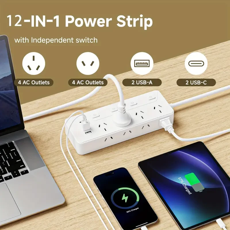 12-in-1 Power Strip - Multi Outlet