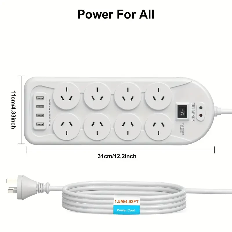 12-in-1 Power Strip - 8 AC & USB