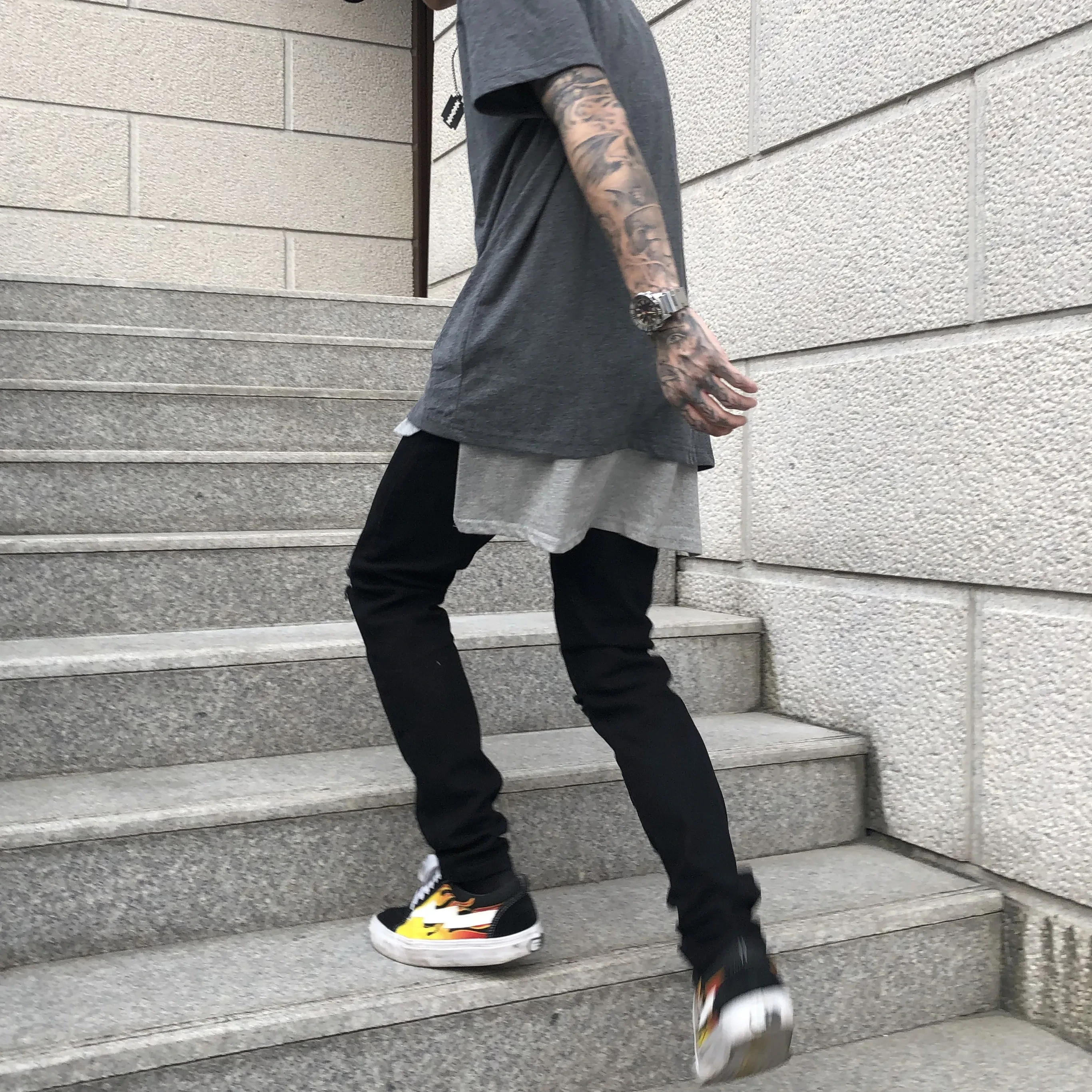 Black Ripped Boyfriend Jeans