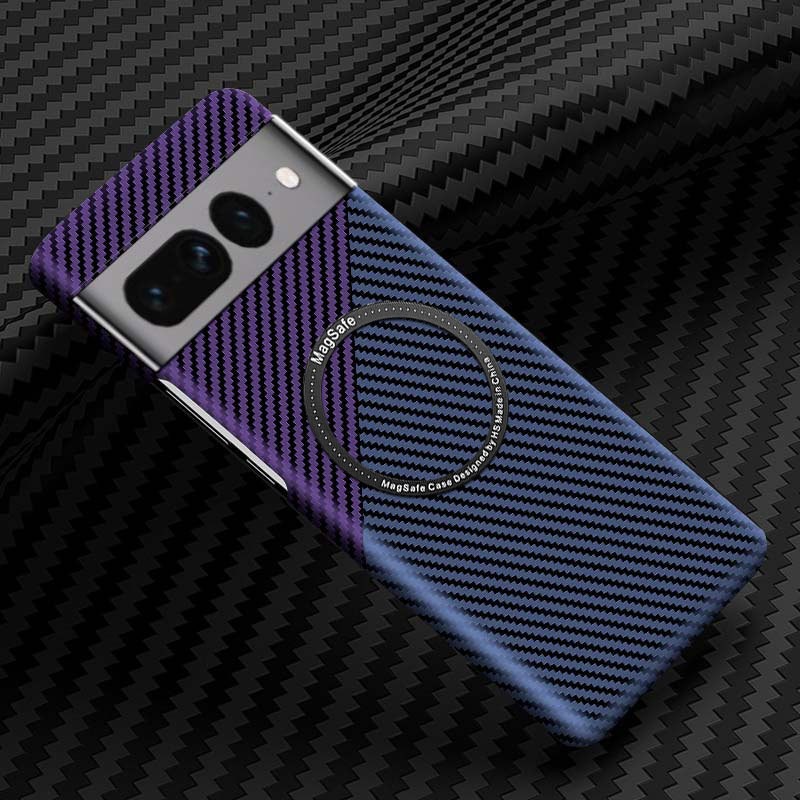 Magnetic Phone Case Wireless Charger PC Carbon Fiber Pattern