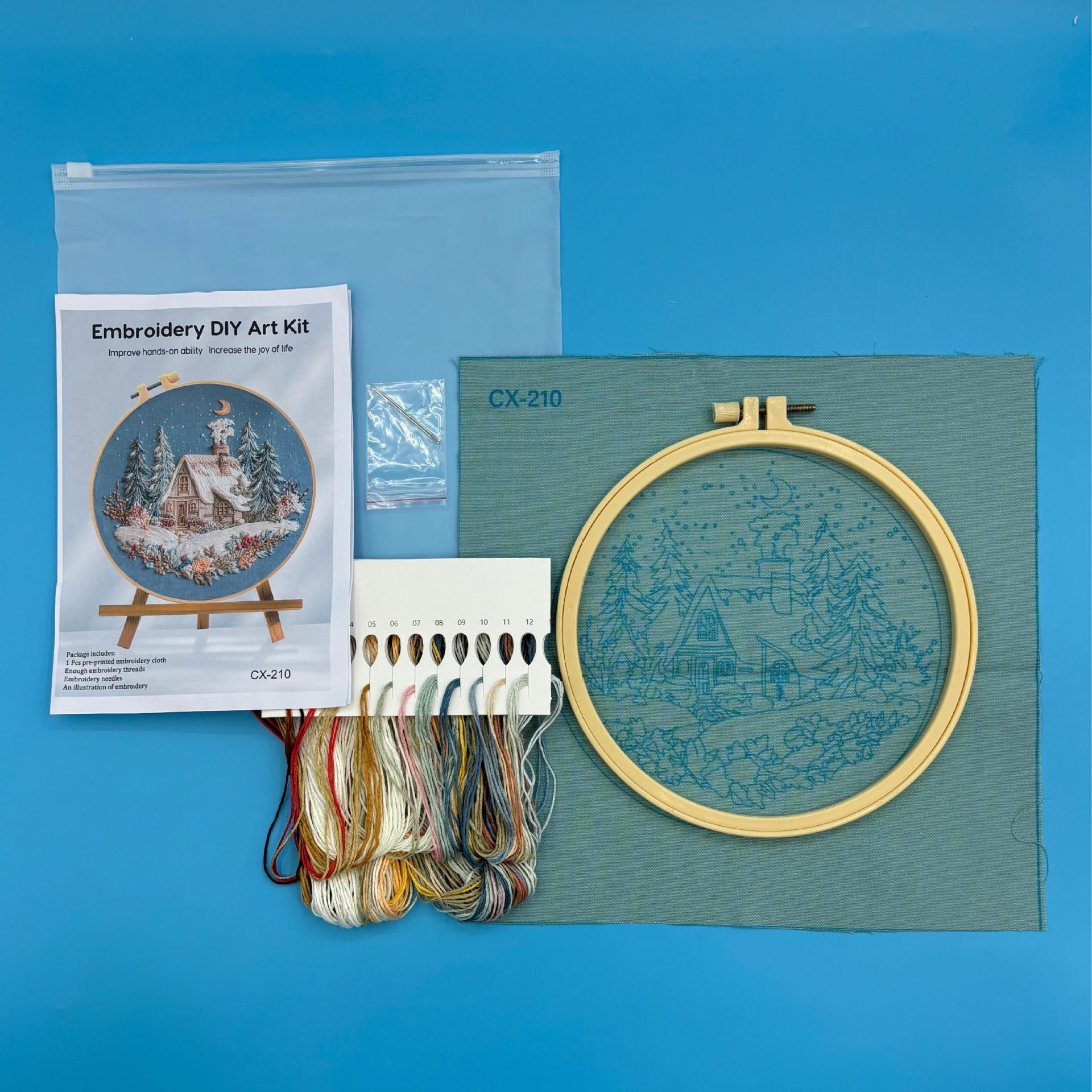 Blue Snow House Christmas Kit Material Package