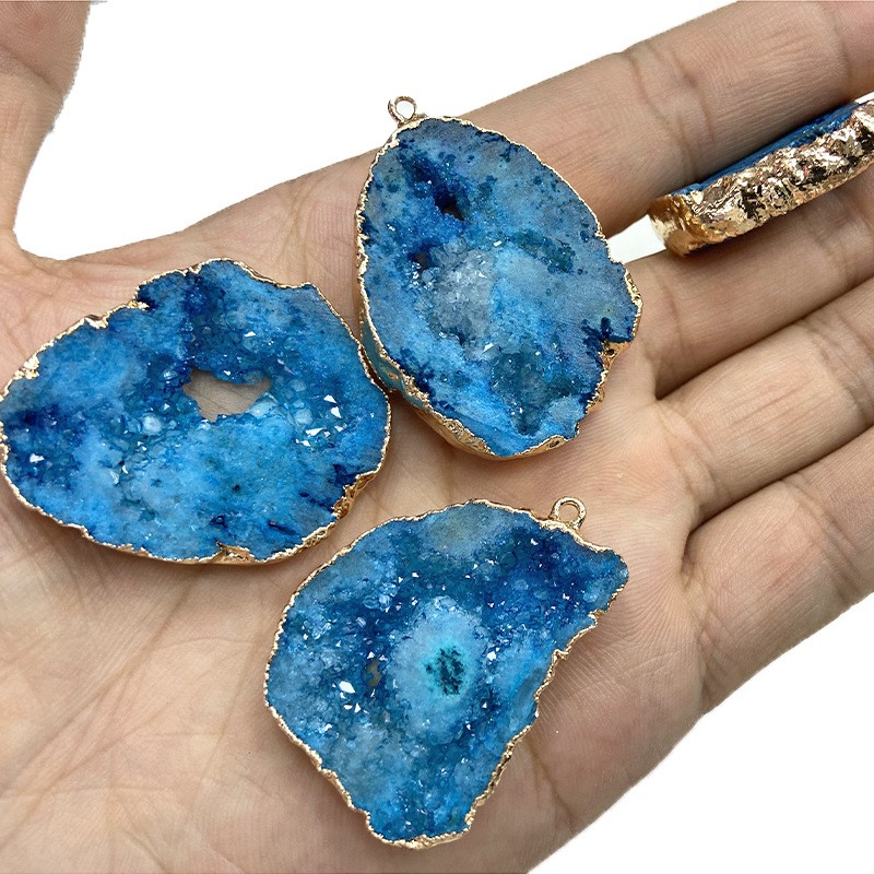 Rough Stone Ornament Irregular Accessories Slice Pendant