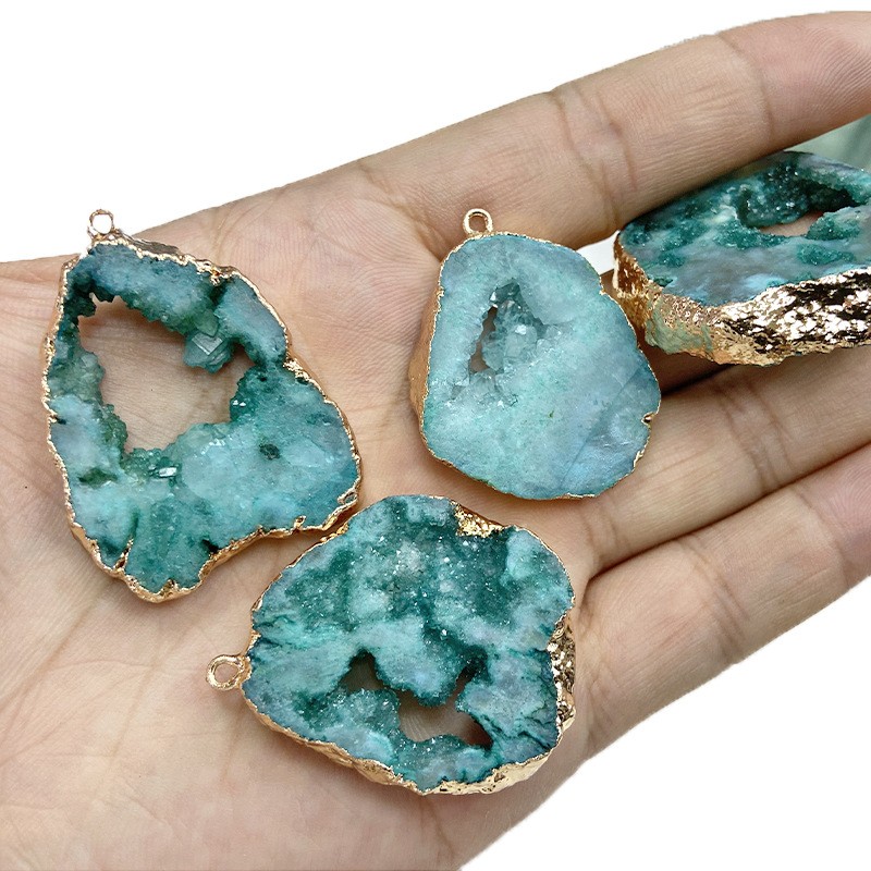 Rough Stone Ornament Irregular Accessories Slice Pendant