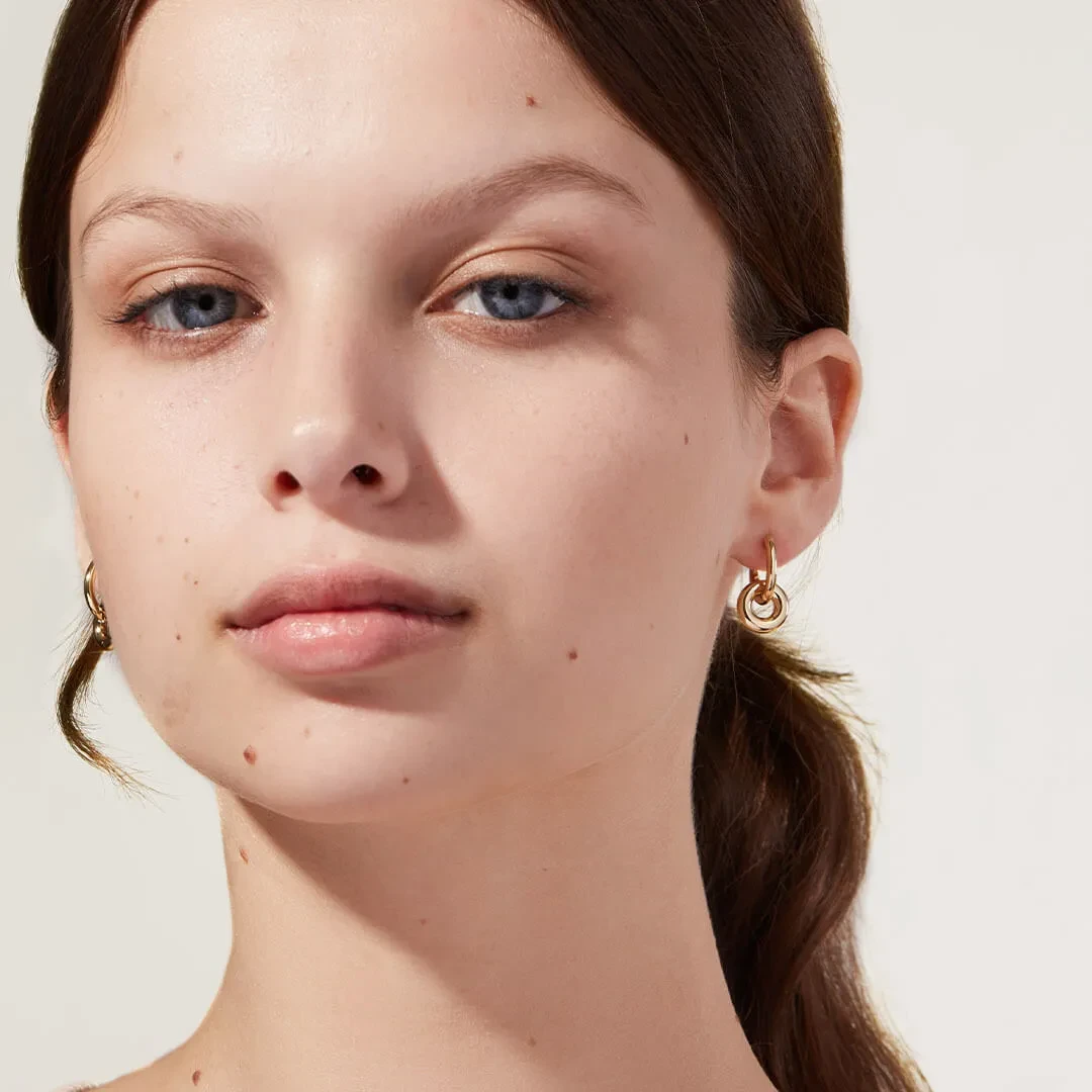 Small Gold Tube Hoop Earrings