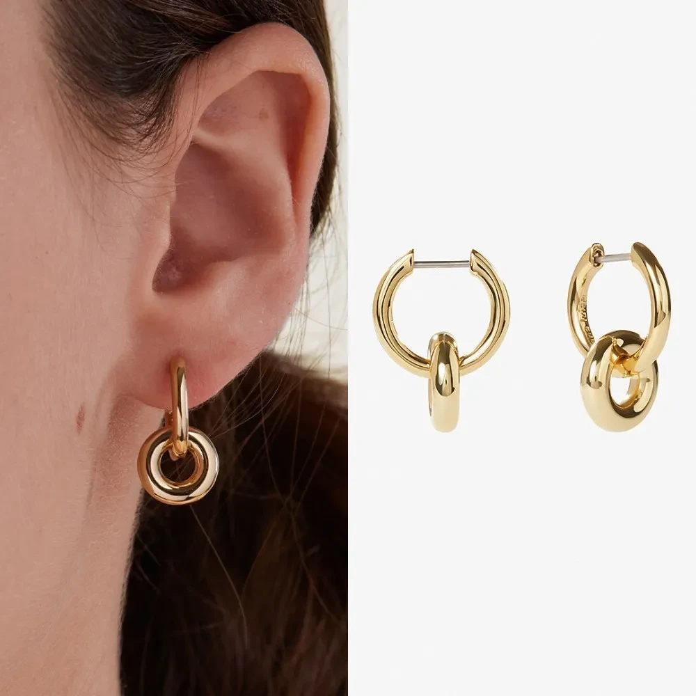 Small Gold Tube Hoop Earrings