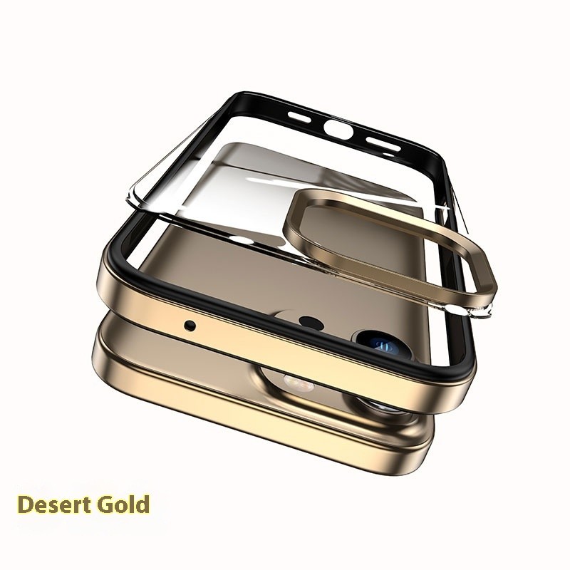 Metal Border Shell HD Transparent Flexible Glue Heat Dissipation Drop-resistant All-inclusive Shell Phone Case