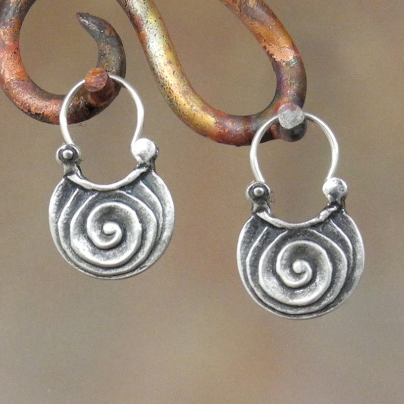 Simple Geometric Gypsy Curved Metal Earrings